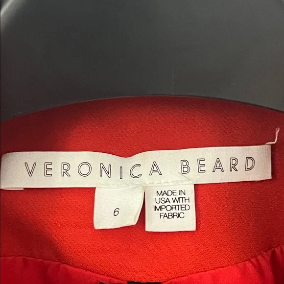 Veronica Beard Miller Dickey Jacket Blazer Flame Red with Gold Buttons - Picture 9 of 12
